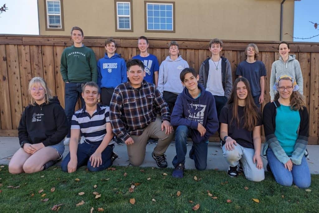 2025 Team members. Back row: Jase, Matthew, Caleb, Roman, Brycen, Lincoln, Ryu. Front row: Bethany, Samuel, Sky, Daniel, Rachael, Aliyah - 2