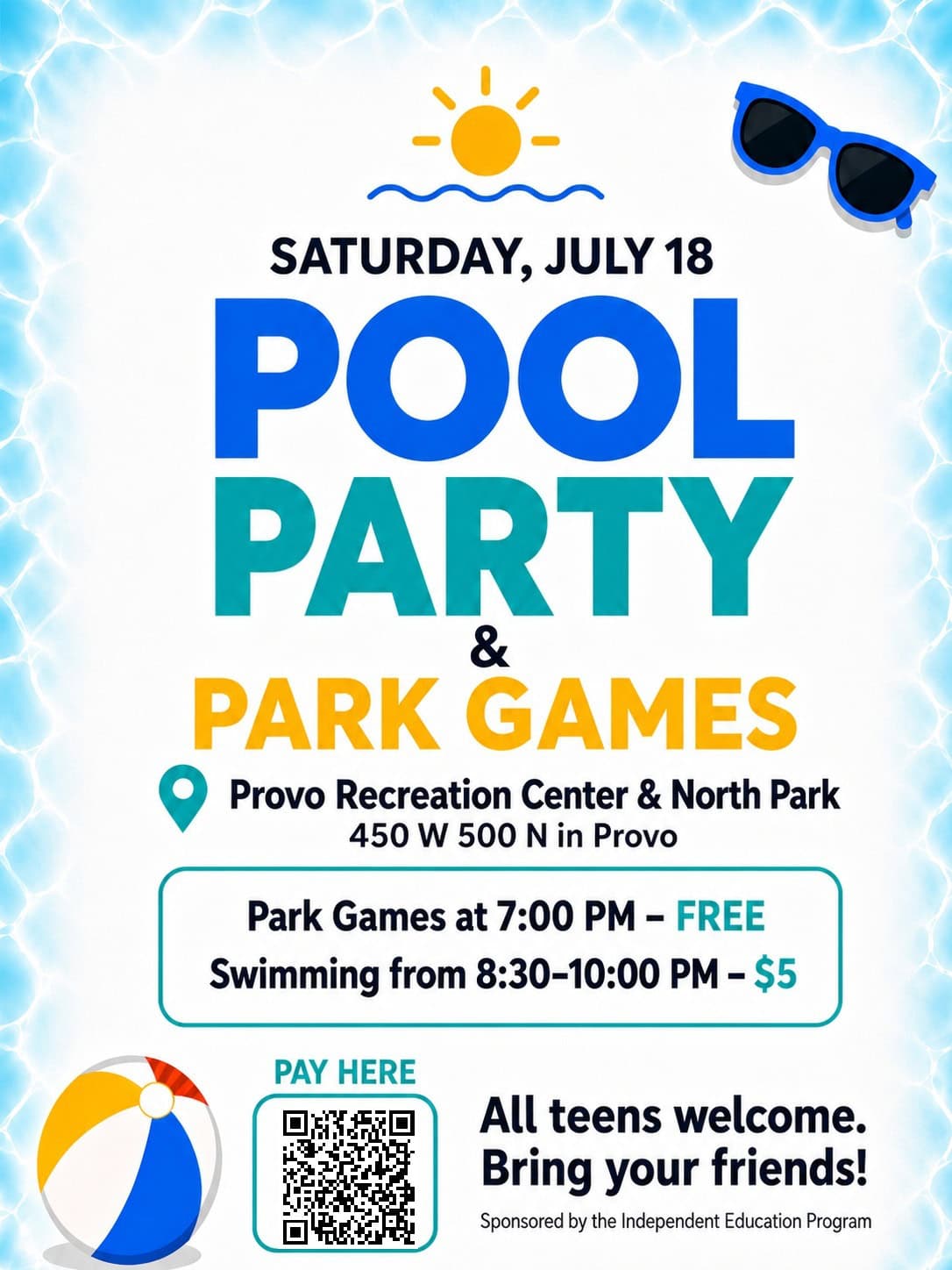 Pool Party with qr code